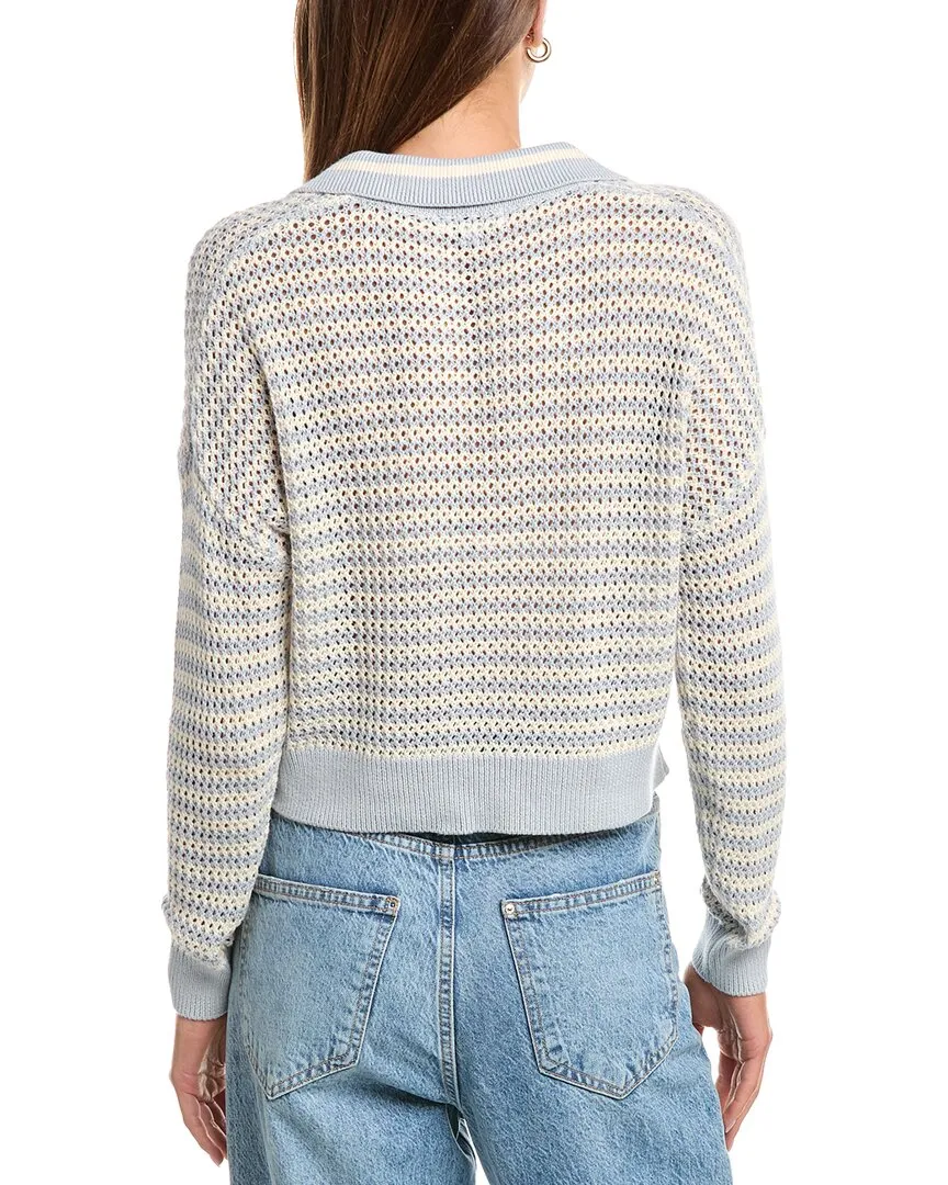 525 America Open Knit Polo Sweater