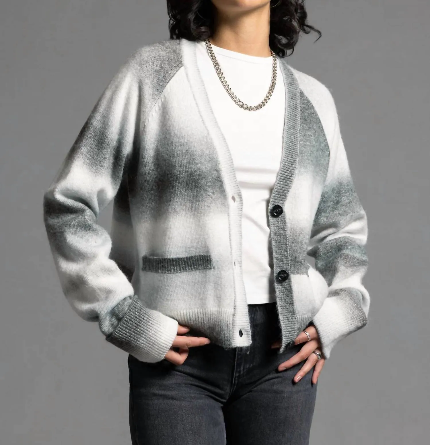 Brina Cardigan In Forest Stripe