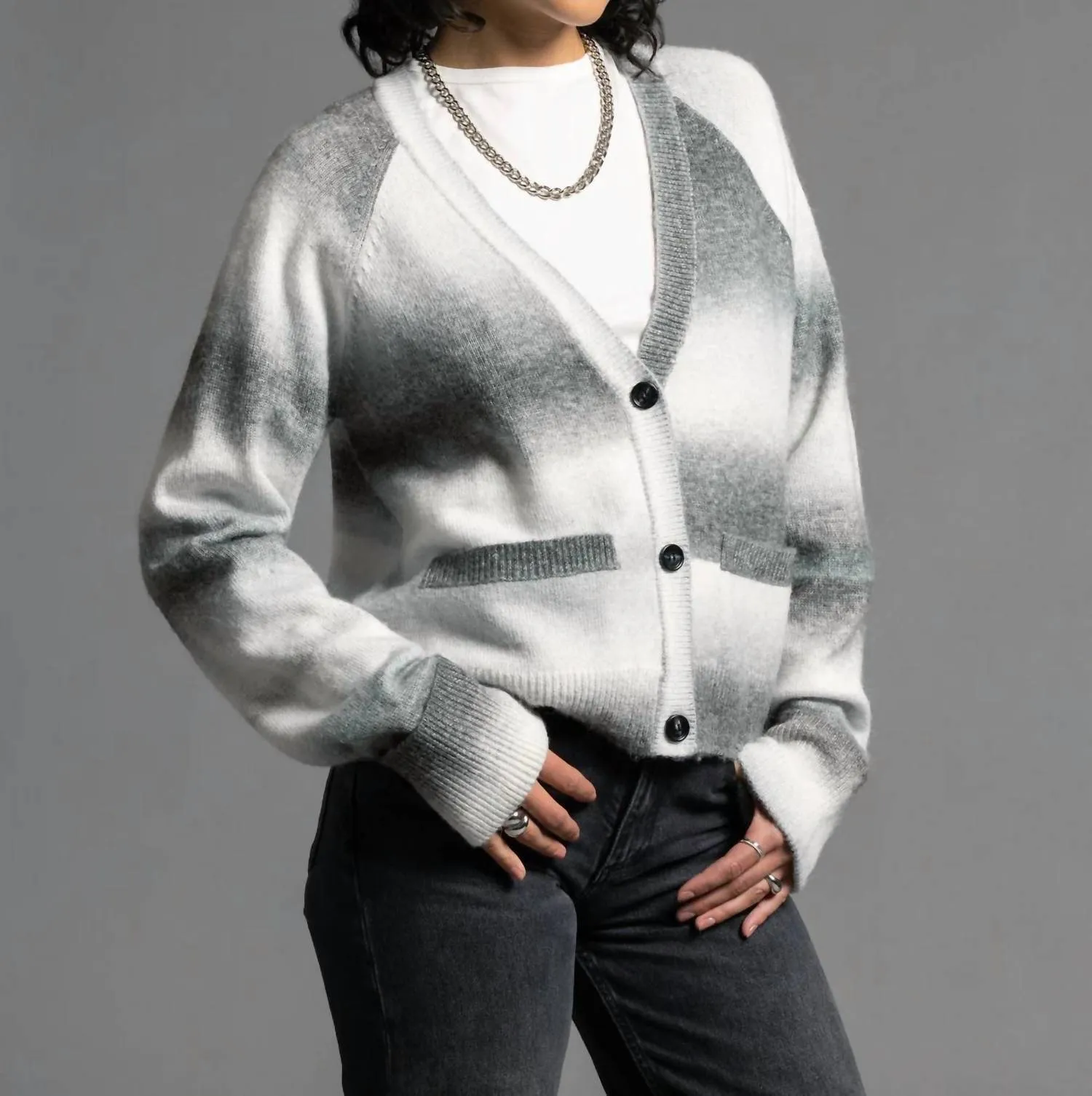 Brina Cardigan In Forest Stripe