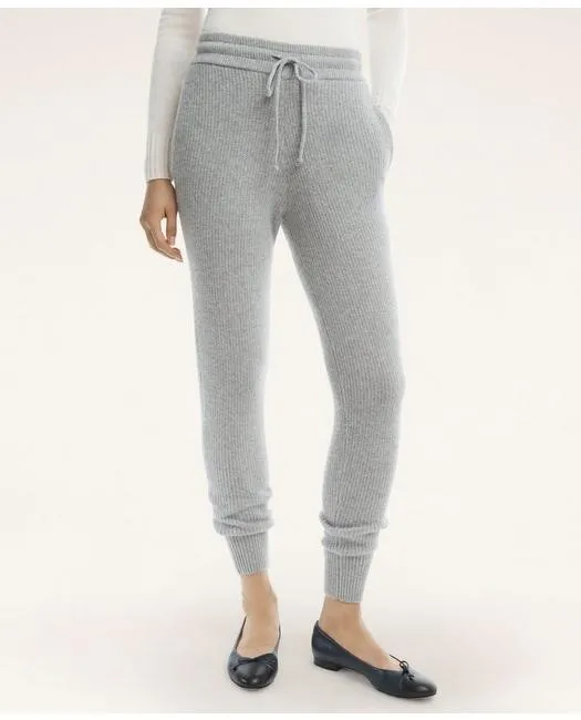 Brooks Brothers Women's Merino Wool Cashmere Sweater Jogger Pants Medium Heather Grey Brooks Brothers