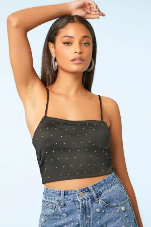 Forever 21 Women's Rhinestone Cropped Cami Black Forever 21