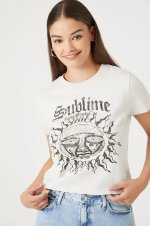 Forever 21 Women's Sublime Graphic Baby T-Shirt Cream/Black Forever 21