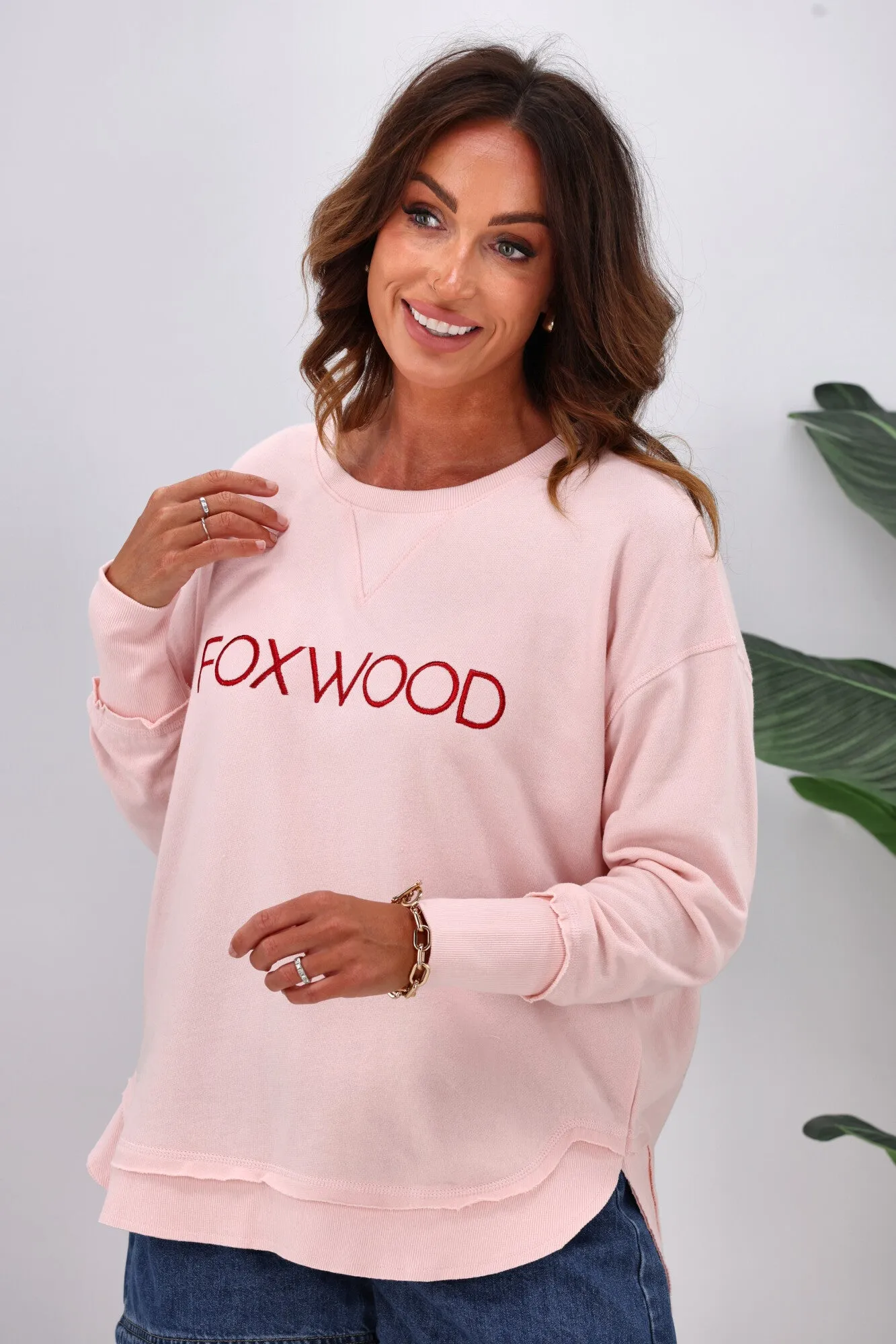 Foxwood Simplified Metallic Crew Pale Pink