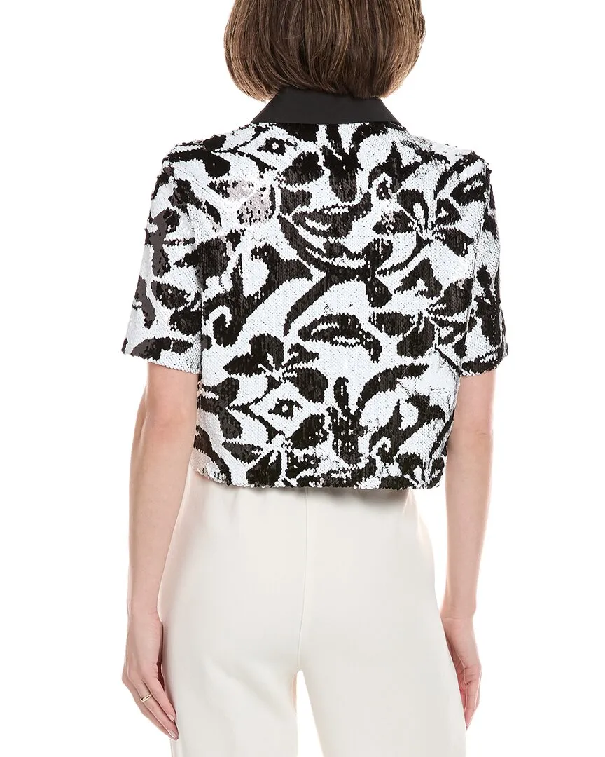 Le Superbe Hibiscus Sequin Polo Shirt