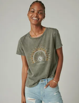Lucky Brand Mandala Rock Crew Tee Beluga Lucky Brand