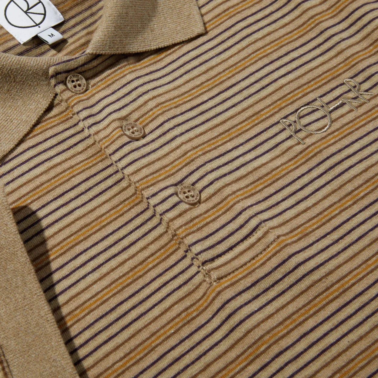 POLAR - STRIPE POLO SHIRT CAMEL