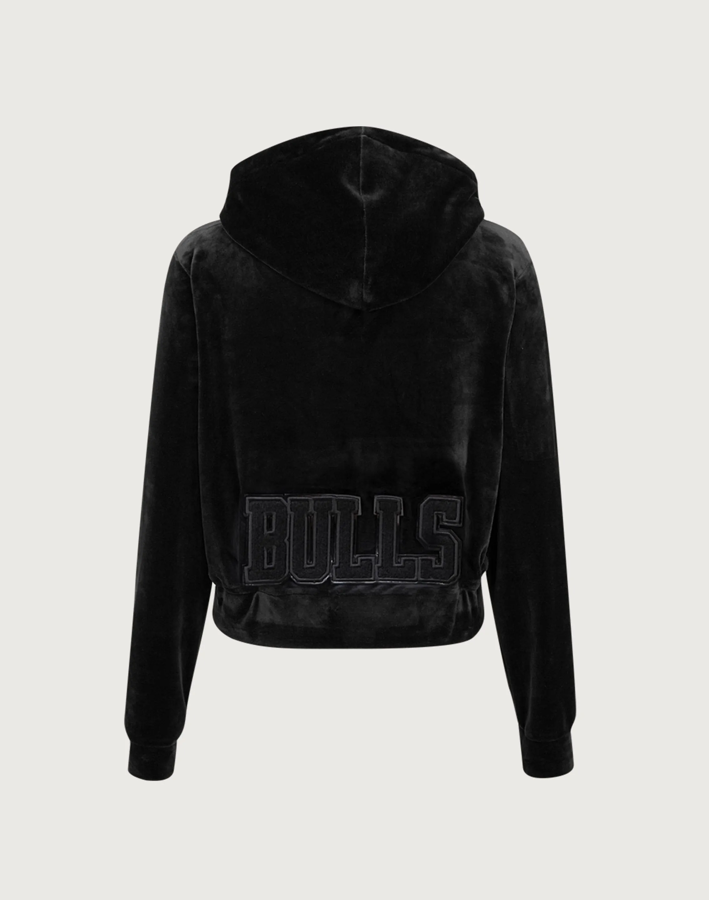 Pro Standard Chicago Bulls Triple Black Velour Zip Hoodie