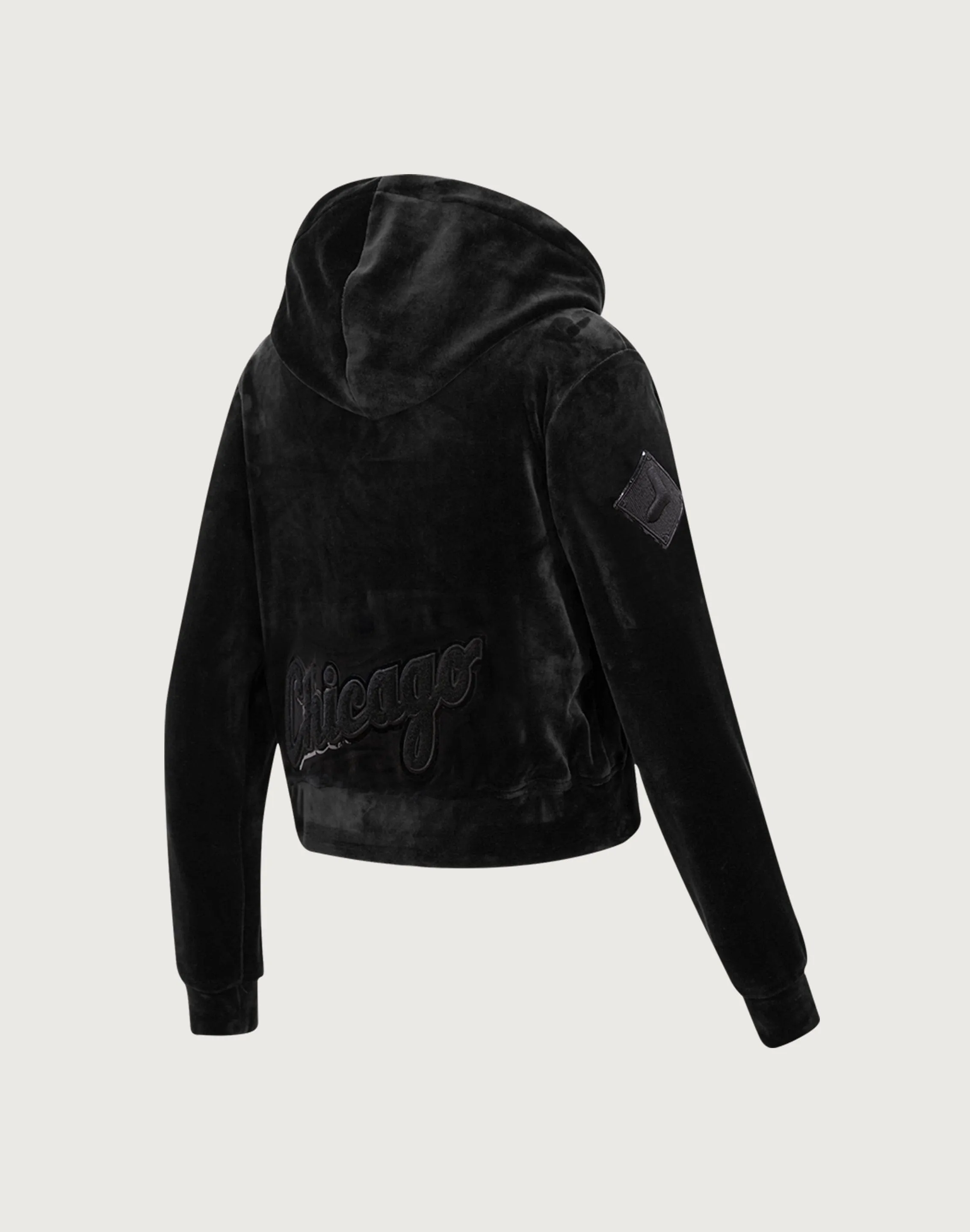 Pro Standard Chicago White Sox Triple Black Velour Zip Hoodie