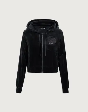 Pro Standard Los Angeles Lakers Triple Black Velour Zip Hoodie