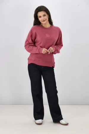 Shine On Essentials Monogrammed Crew Dusty Rose