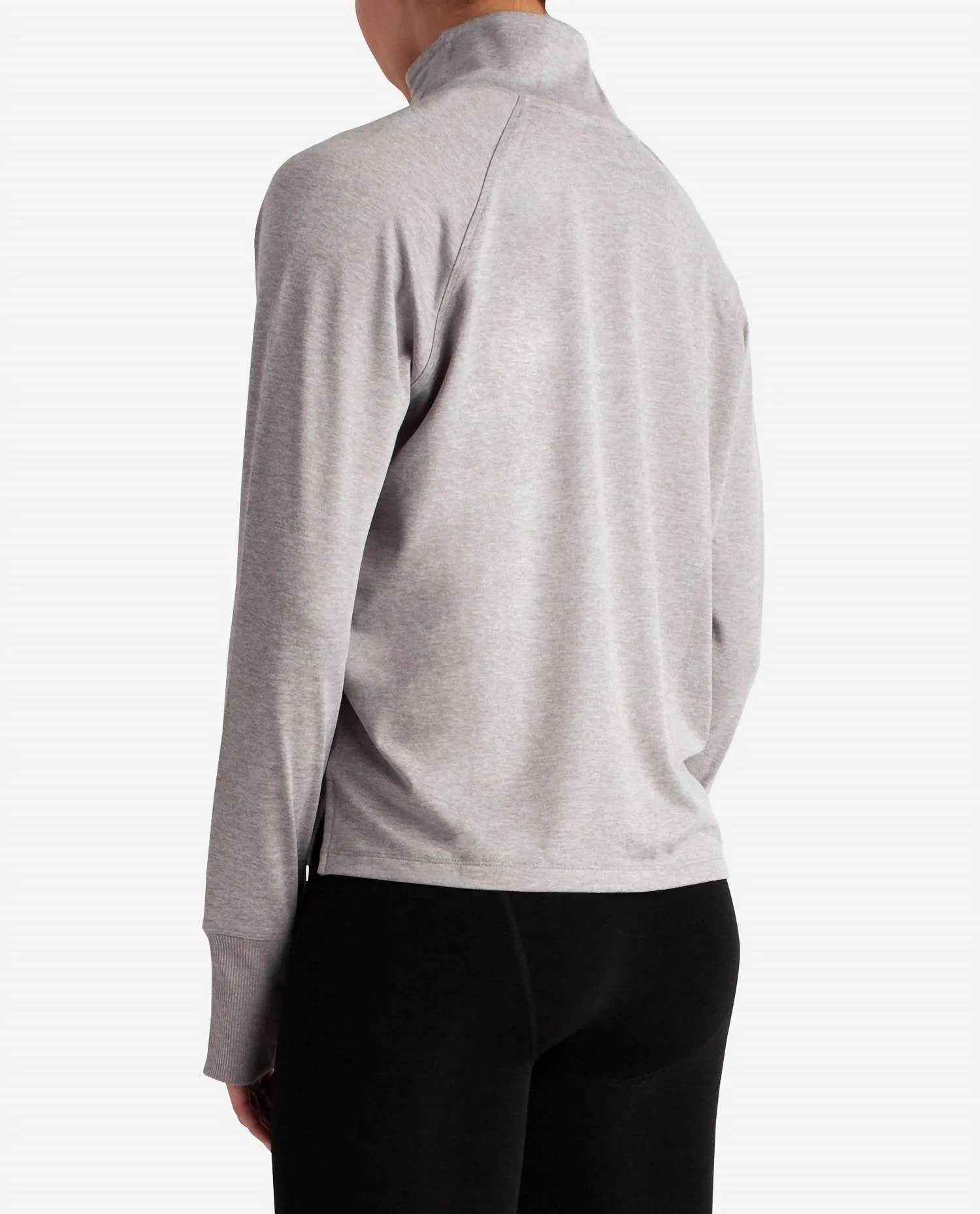 Supersoft Quarter Zip Pullover Sweatshirt In Silver Melange