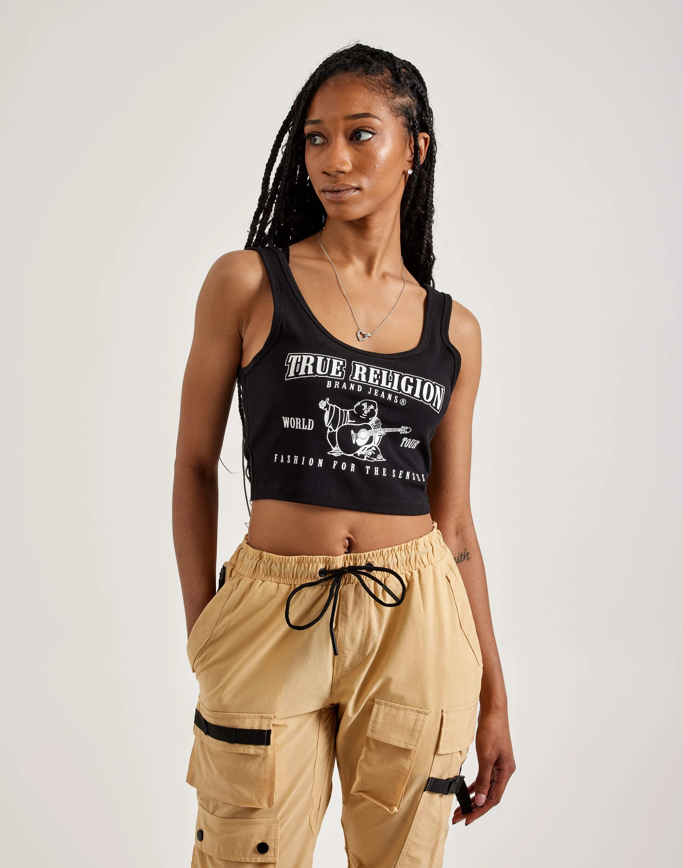 True Religion SRS Logo Crop Tank Top